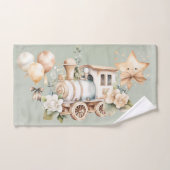 Salie Bloemen Train Boy Baby shower Custom Gift Bad Handdoek (Handdoek)