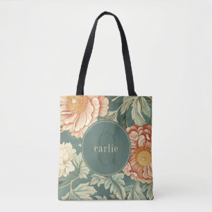 salie bloemschikker William Morris Monogram Tote Bag