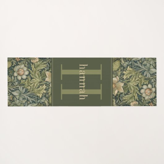  salie bloemschikker William Morris Monogram Yogamat (Achterkant (horizontaal))