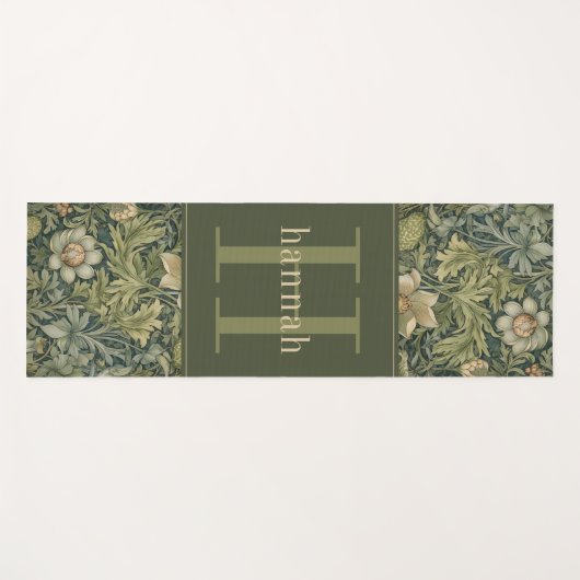  salie bloemschikker William Morris Monogram Yogamat (Voorkant (horizontaal))