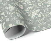 Salie  Bloemvogel Print Wrapping Paper Cadeaupapier (Rol Hoek)