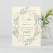 Salie Blush Roze Bruiloft Kaart (Staand voorkant)
