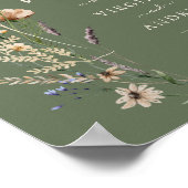 Salie Boho Wilde Bloem Welkom Huwelijk Poster (Hoek)