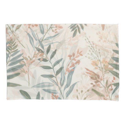 Salie Botanisch Bloos Blad Aquarel Patroon Kussensloop (Voorkant)