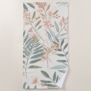 Salie Botanisch Bloos Blad Aquarel Patroon Strandlaken