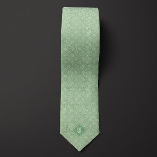 Salie Botanisch Geïnspireerde Monogram Stropdas