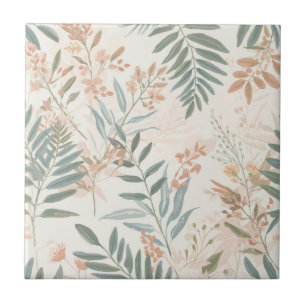Salie Botanische Blos Blad Aquarelpatroon Tegeltje