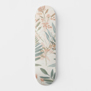 Salie Botanische Blos Roze Blad Watercolor Patroon Persoonlijk Skateboard