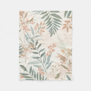 Salie Botanische Blos Tak Waterverf Patroon Fleece Deken