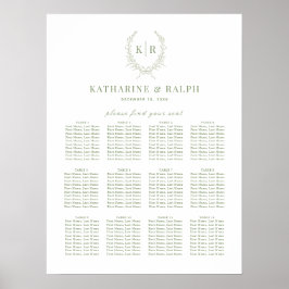Salie Botanische Kam Monogram Zitting Grafiek Poster