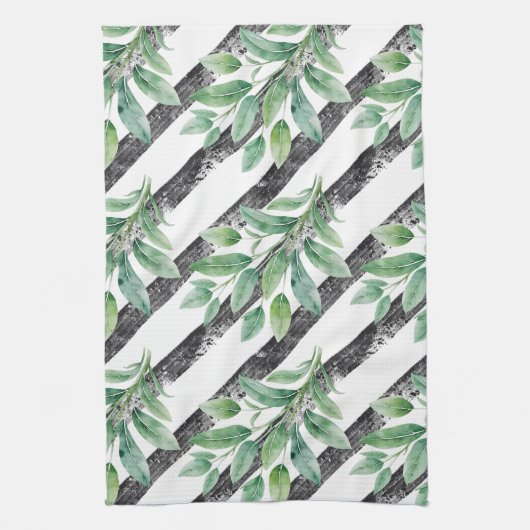 Salie Branch Keuken Handdoek met Gestructureerde S (Verticaal)