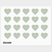 Salie Bruiloft Groene Hart Elegante Witte Calligra Sticker (Vel)