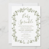 Salie Coquette Bloemen Baby Sprinkle Kaart (Voorkant)