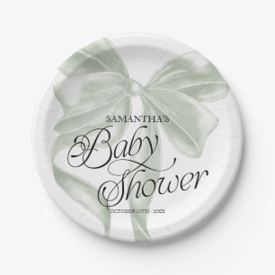 Salie Coquette Strik Baby Shower Papieren Borden Bordje