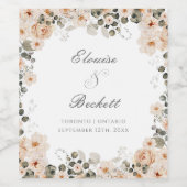  salie delicate bloem bruiloft wijnlabel wijn etiket (Enkel label)