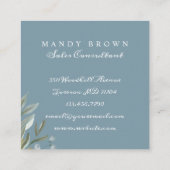 Salie en blad Waterverf groen Vierkante Visitekaartje (Achterkant)