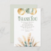 Salie en Goud Baby shower Klein Dank u Bedankkaart (Voorkant / Achterkant)