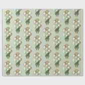 Salie en gouden ballonnen patroon cadeaupapier (Vlak)