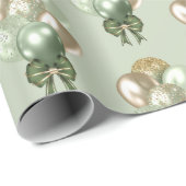 Salie en gouden ballonnen patroon cadeaupapier (Rol Hoek)