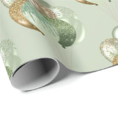 Salie en gouden ballonnen patroon cadeaupapier (Rol Hoek)