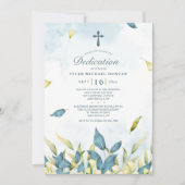 Salie en Gouden Bladeren Inwijdingsuitnodiging Kaart (Voorkant)