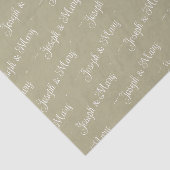 Salie En Ivoor Aangepaste Witte Trouw Tissuepapier (Detail)
