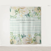 Salie- en ivoor bloemen achtergrond | Fotohokje Wandkleed (Voorkant)