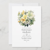 Salie en Ivoor Bloemen Bruiloft Kaart (Voorkant)