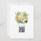 Salie en Ivoor Bloemen Bruiloft Kaart (Achterkant)