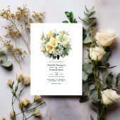 Salie en Ivoor Bloemen Bruiloft Kaart
