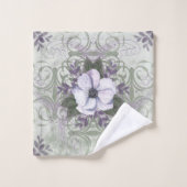 Salie en Lavendel Bloemen Badkamer Handdoek Set (Wasdoekje)