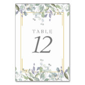 Salie en Lila Aquarel Bloemen Tafelnummers (Achterkant)