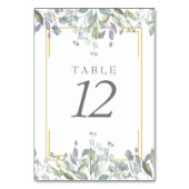 Salie en Lila Aquarel Bloemen Tafelnummers (Voorkant)