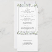 Salie en Lila bloemen alles in één bruiloft Kaart (Achterkant)