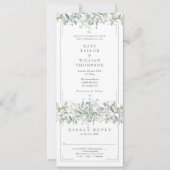 Salie en Lila bloemen alles in één bruiloft Kaart (Voorkant)