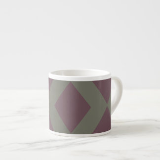 Salie en Maroon Diamantpatroon Espresso Kop
