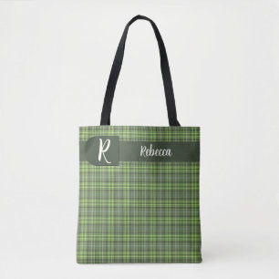 Salie en Olijf Plaid Tote Bag