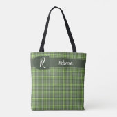 Salie en Olijf Plaid Tote Bag (Achterkant)