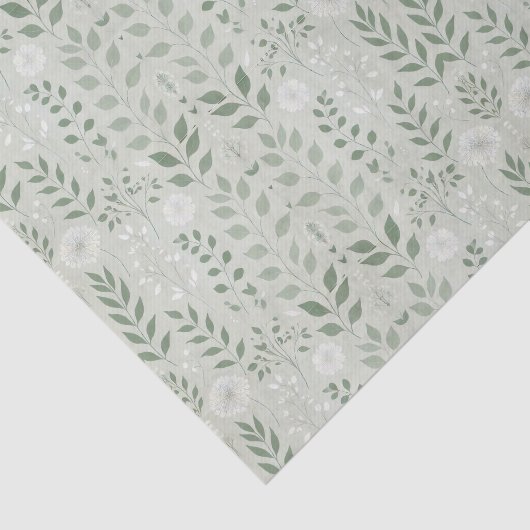 Salie en paardenbloemen groen tissuepapier (Detail)