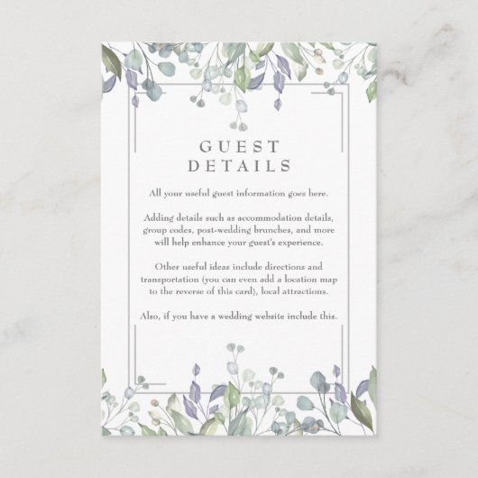 Salie- en Sering Bloemige Gastinformatie Details Informatiekaartje (Voorkant)
