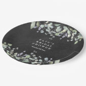 Salie- en Sering Bloemige Schoolbord Bruidsdouche  Papieren Bordje (Gekanteld)