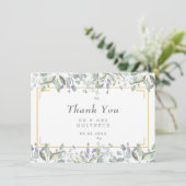 Salie- en Sering Bloemige Trouw Trouwkaart Bedankkaart (Staand voorkant)