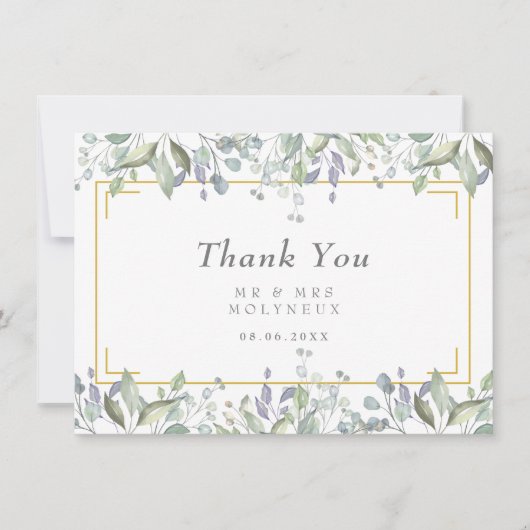 Salie- en Sering Bloemige Trouw Trouwkaart Bedankkaart (Voorkant)