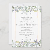 Salie- en Sering Waterverf Bloemstuk Oefendiner Kaart (Voorkant)