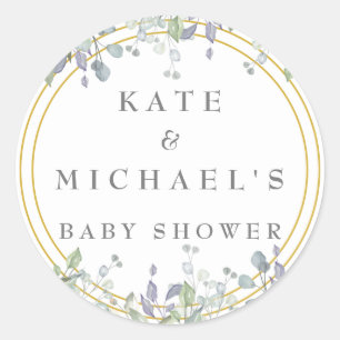 Salie- en Sering Weiland Koppel Baby Shower Ronde Sticker