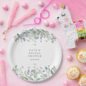 Salie- en Seringe Bloemrijke Bruiloftsdouche Papieren Bordje (Feest)