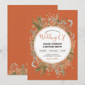 Salie en terracotta rustieke gedroogde bloemen bru kaart (Voorkant / Achterkant)