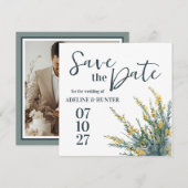 Salie en Wilde Bloem Bewaar de Datum Save The Date (Voorkant / Achterkant)