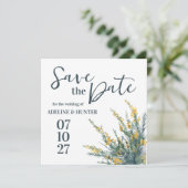 Salie en Wilde Bloem Bewaar de Datum Save The Date (Staand voorkant)