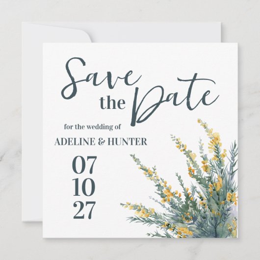 Salie en Wilde Bloem Bewaar de Datum Save The Date (Voorkant)